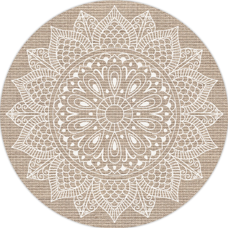 Kira Round Vinyl Area Rug, Round 150cm