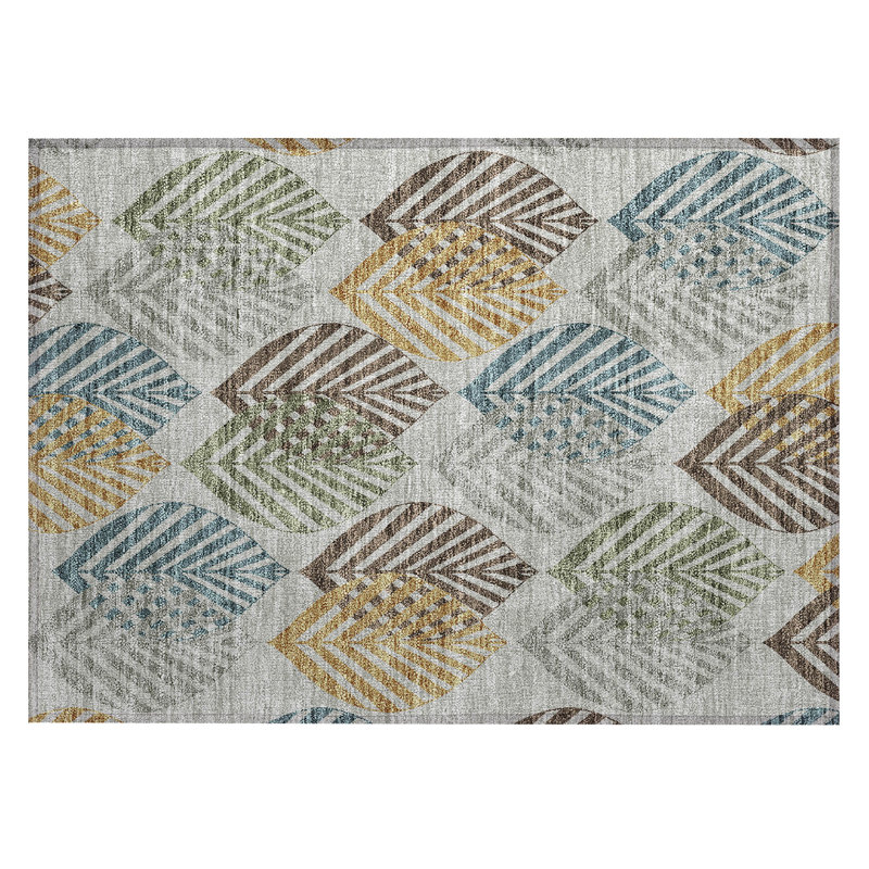 Neysa Floral Indoor / Outdoor Rug, Rectangle 1'8" x 2'6"