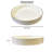 Mimosa Round Tray, Gold Accented Trims, Glossy White