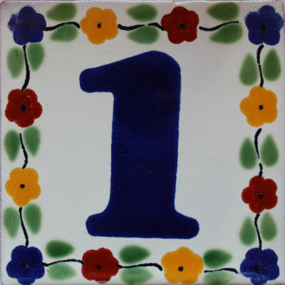 4,2 po x 4,2 po 2 pièces TalaMex Bouquet Talavera Number One