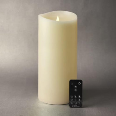 Bougies sans flamme à DEL avec télécommande, bougies à piles mobiles à flamme scintillante 3D en véritable enveloppe de cire pour une utilisation intérieure, ivoire de décoration intérieure