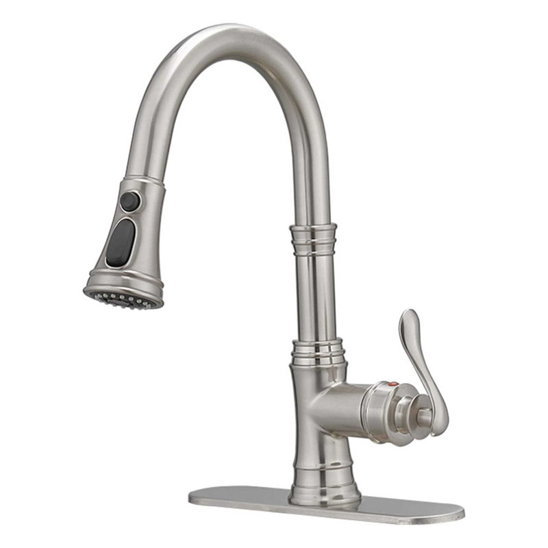 AWZTOO Pull Down Kitchen Faucet, Brushed Nickel