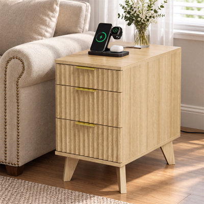 End Table with Drawers and Charging Station