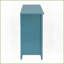 Table basse bleu sarcelle avec 6 tiroirs Façades de panier, rangement spacieux pour le salon, accès facile