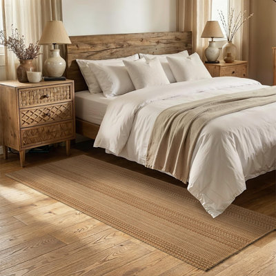 2x7 Thin Runner Rug for Hallway, 30% Cotton 70% Polyester Woven Carpet, Durable Washable Farmhouse Area Rug for Bedside & High Traffic Areas