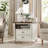  24" Rustic Wood Square Nightstand with Charging Station & Open Shelf-95008833