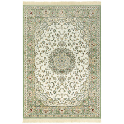 Antik Nain Tufted Cream/Green Rug