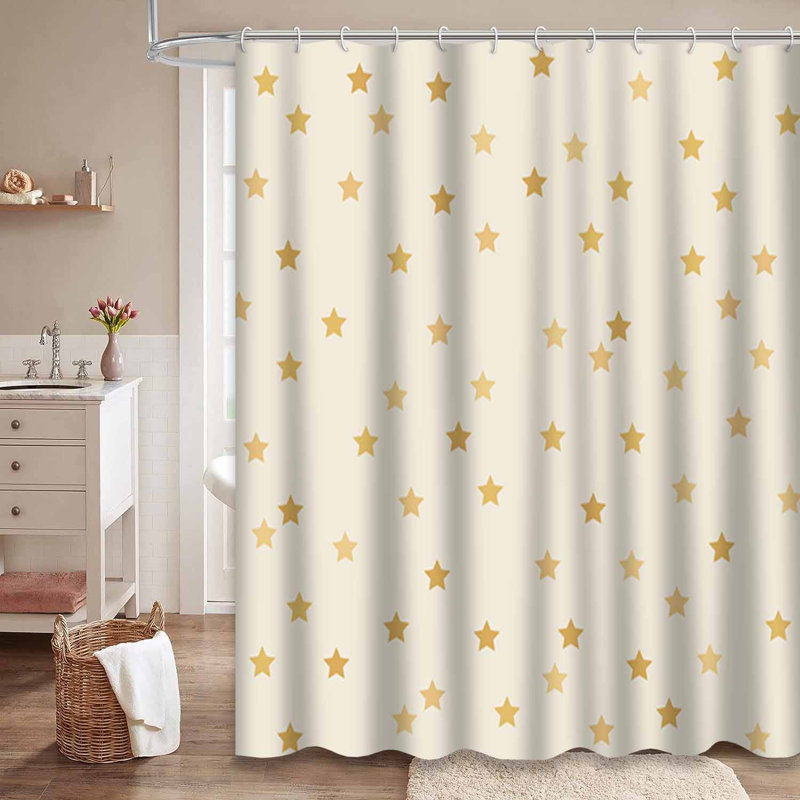 Rideau de douche imperméable doré, rideaux de douche pour la salle de bain avec 12 crochets, L 72 po x l 78 po