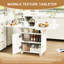 Table pliante de 47 po avec armoire de rangement en marbre blanc, polyvalente pour îlot de cuisine, table basse, tiroirs de couleur latérale, couloir mobile