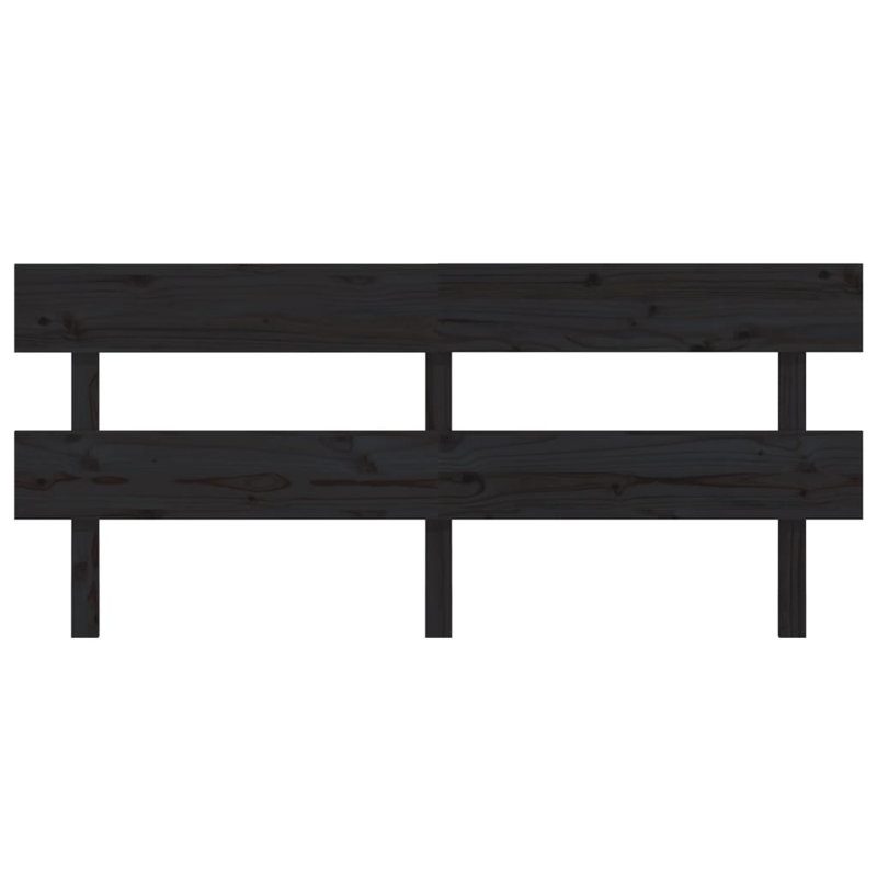 Clovis Solid Wood Headboard, Black, 204 x 81 cm