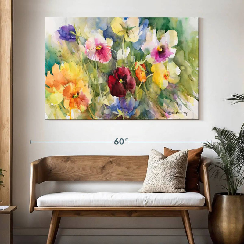 Harnek Pansies Posing, 34" H x 51" W