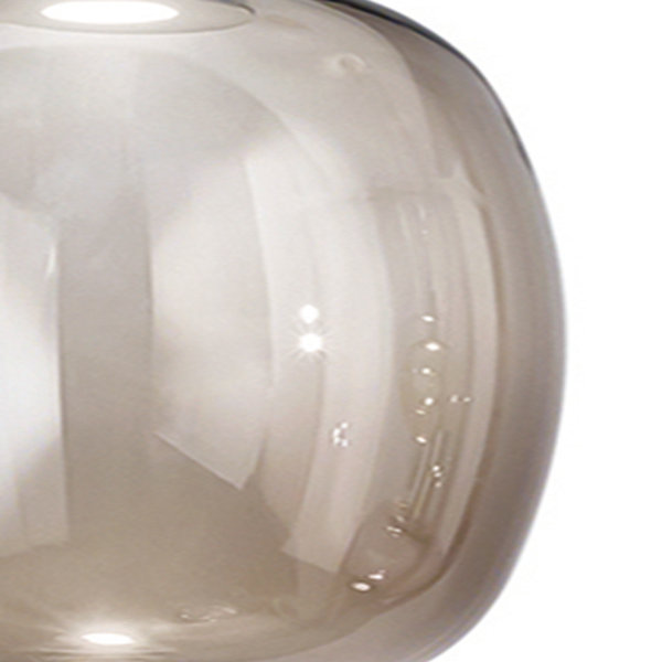 Riflesso Table Lamp 1 Amber Transparent Matt Copper 2 L2405 Ul, 18" H x 11" W x 11" D, Smoky Transparent