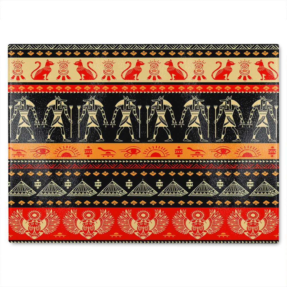 Egyptian Heiroglyphs In Glass Chopping Board