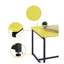 Ensemble de 3 pièces GT : table basse et table d'appoint, finition en fibre de carbone jaune et structure en métal.
