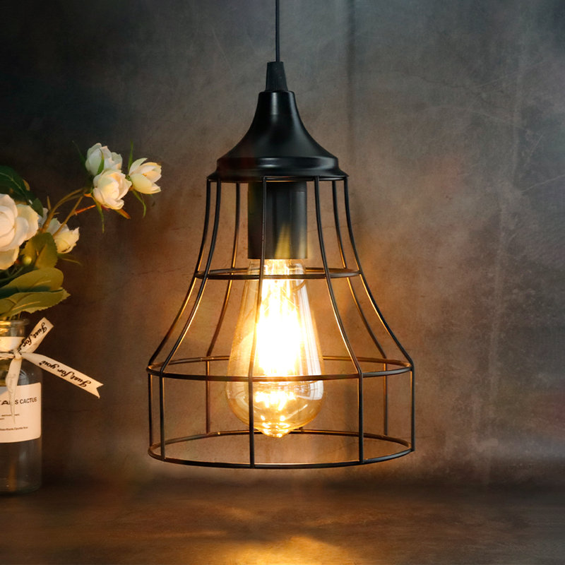 Black Battery Powered Vintage Decorative Pendant Lamp
