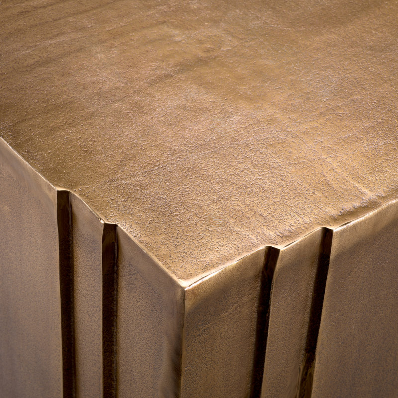 Side Table Gubbio Antique Brass Finish