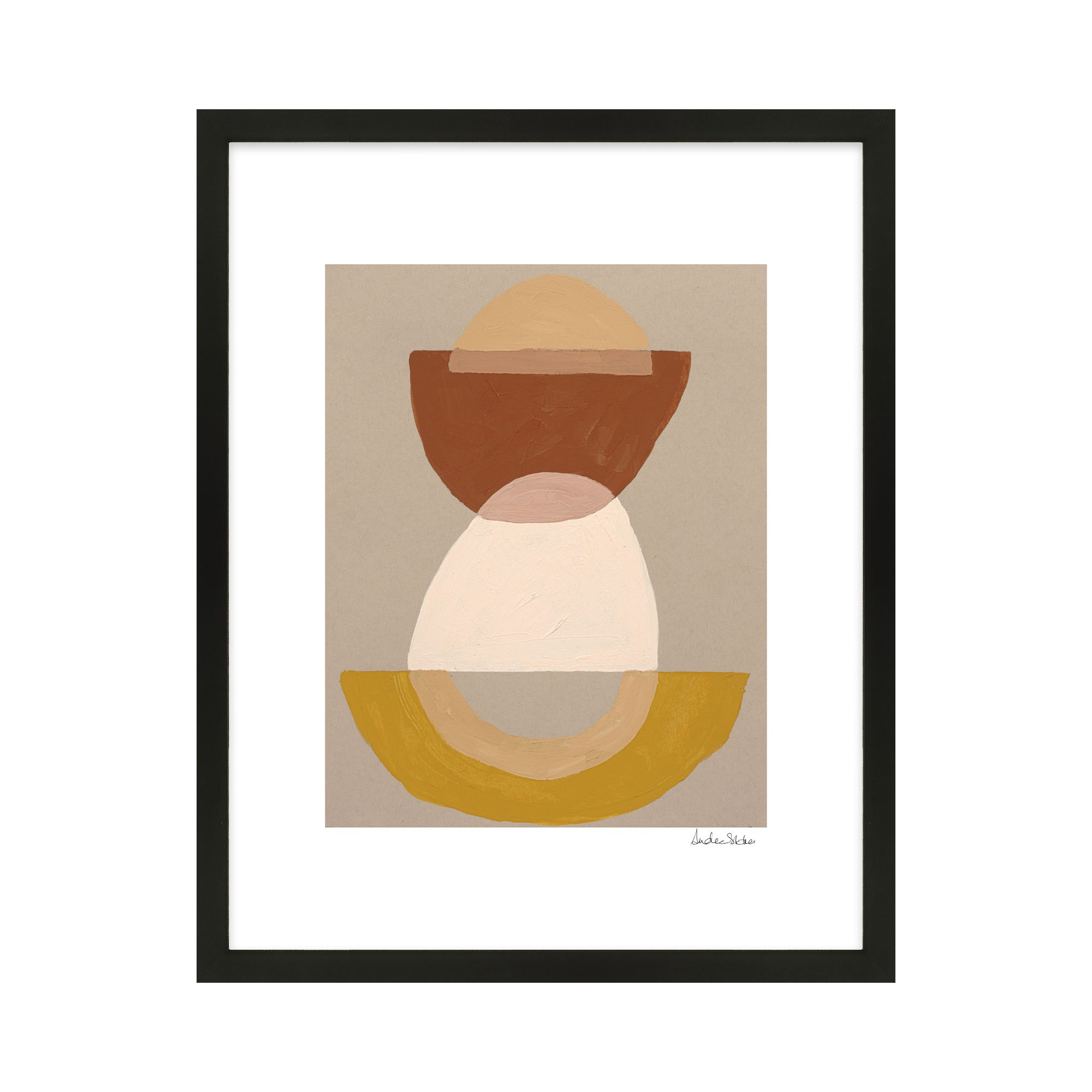 Composition 01 by Andrea Stokes, 20" H x 16" W x 1.25" D, Black Framed