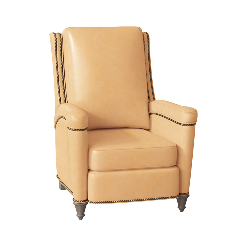 Mayes Recliner, Stone, Aline Fumo Genuine Leather, French Natural