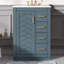 Meuble-lavabo 24 po avec lavabo intégré en céramique, meuble-lavabo simple avec 1 porte et 3 tiroirs pour salle de bain petite et moyenne, bleu-802247278