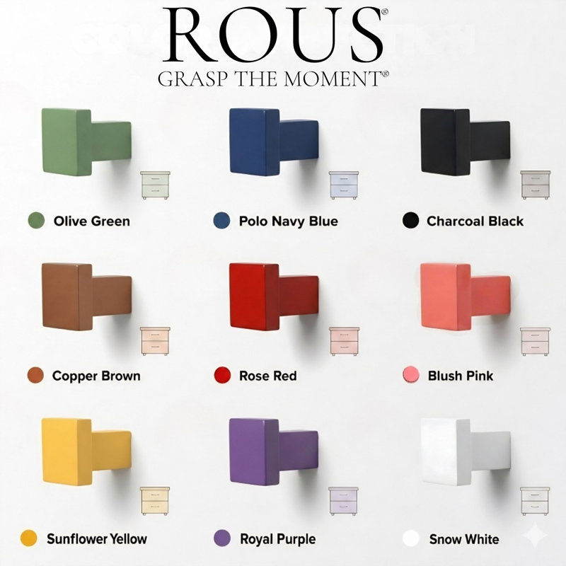 ROUS Hardware Art Deco Square Knob, Royal (Purple)