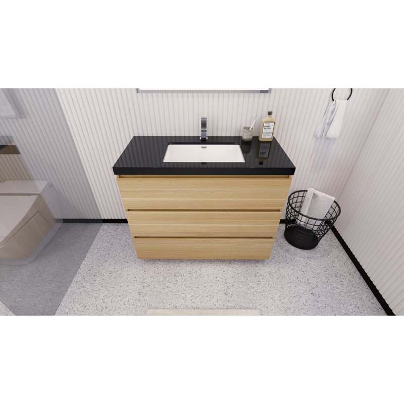 Base de meuble-lavabo Reyes, Chêne blanc