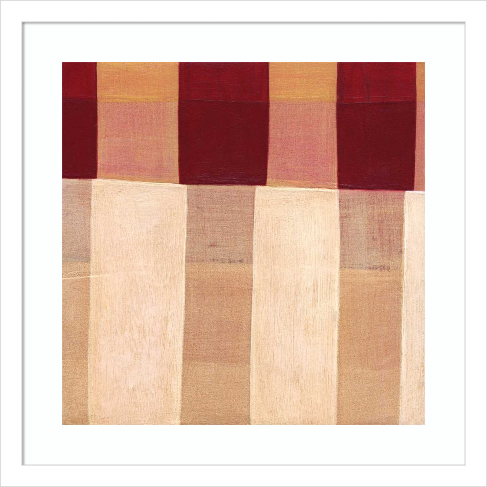 Broken Stripes 1 by Laura Nugent, White, 17" H x 17" W x 1" D