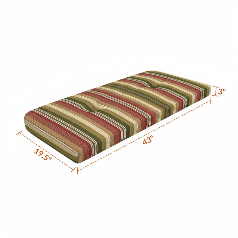 Coussin de remplacement pour causeuse d'extérieur Sunbrella, Calista Cabernet rayé