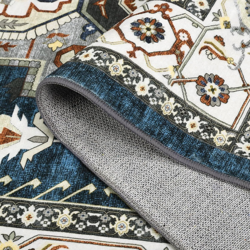 Tapis lavable à imprimé rétro, Rectangle 9 pi x 12 pi