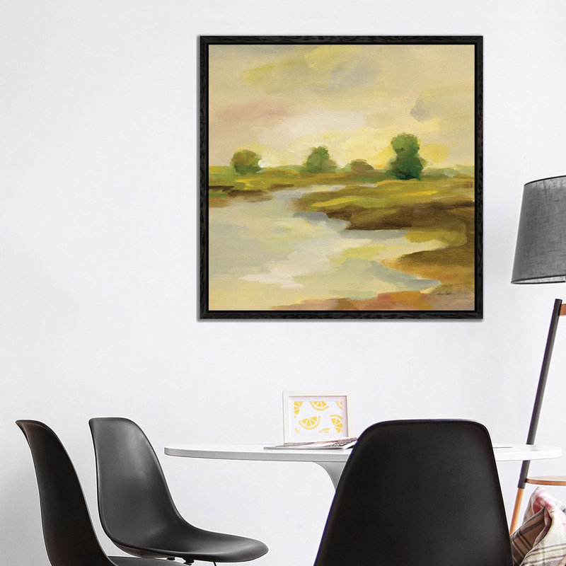 Chartreuse Fields I by Silvia Vassileva - Gallery-Wrapped Canvas Giclée on Canvas, Black Framed, 93.98 cm H x 93.98 cm W