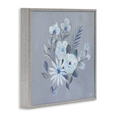 Blue Toned Floral Bunch Framed Giclee, design by Marilyn Dunlap