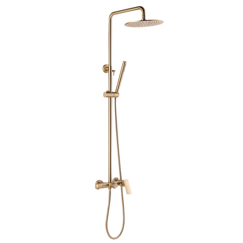 Système de douche carré moderne, pomme de douche à pluie avec douchette et robinet de douche