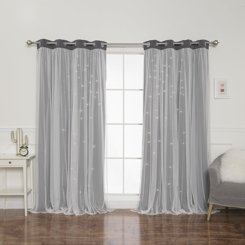 Paire de rideaux occultant avec œillets Jenifer, Gris, L 52 po x L 84 po
