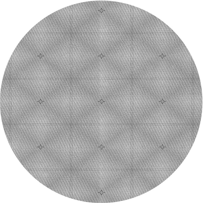 Tapis gris/zone noire à motifs, Rond 6 pi