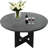 Round Dining Table for 4, 43.3" Wood Kitchen Table with Cross Base, Farmhouse Dinner Room Tables for Home, Kitchen, Living Room, Cafe, Apartment, Small Spaces-798839430