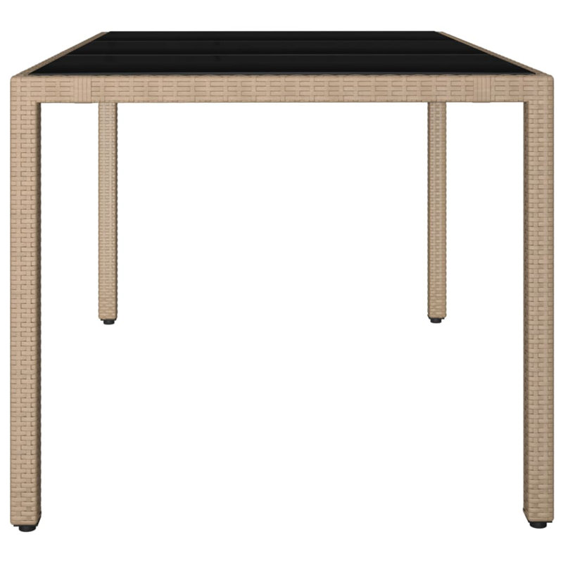 Lotman Rectangular Glass Outdoor Dining Table - 150 cm W 90 cm D