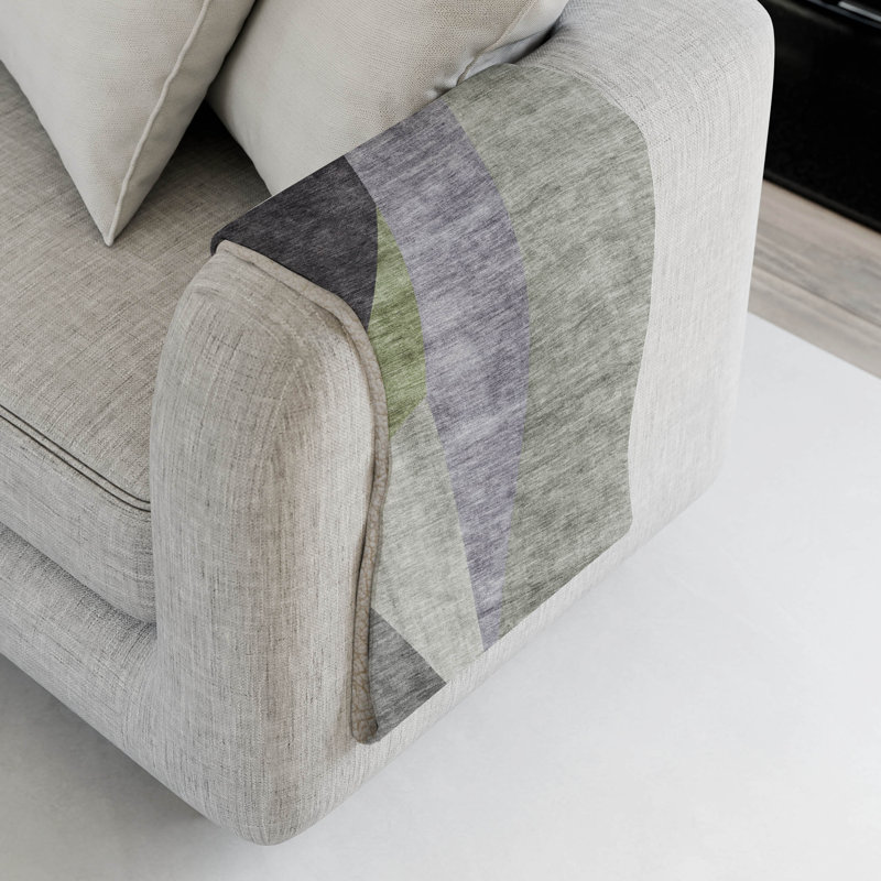 Jeté art déco Addison Sherpa ASB716, Sauge