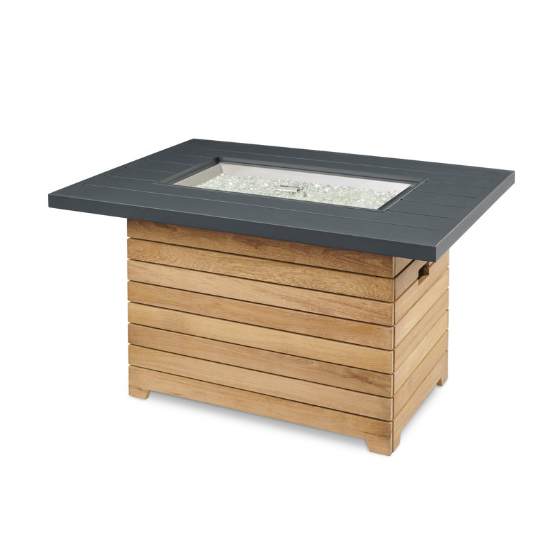Cove Rectangle Aluminum Smokeless Fire Pit Table with Hidden Fuel Tank