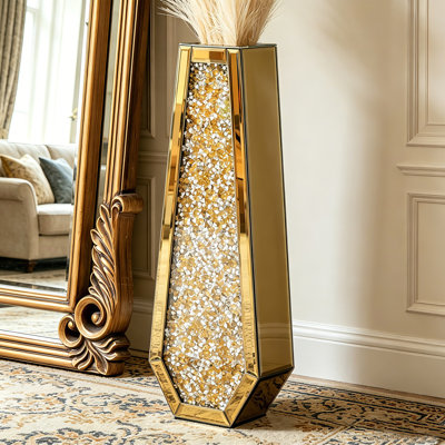 Ankaj Glass Flower Tall Vase Crystal Room Decor