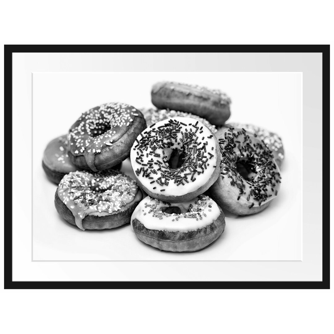 Gerahmtes Poster Donut Kuchen Liebesperlen