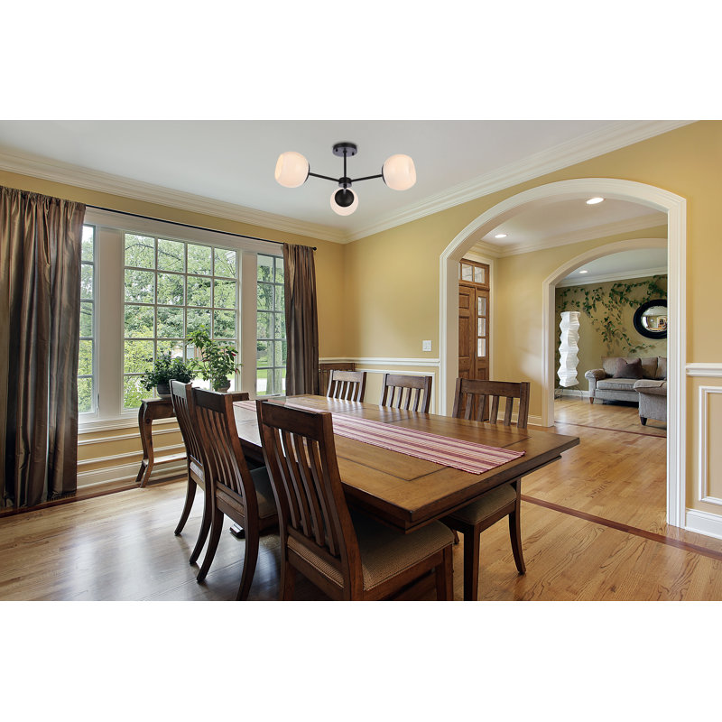 Caisha Flush Mount, White, Black