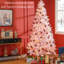 500 lumières à DEL blanc chaud, arbre de Noël artificiel 7,5 pi, rose, arbre des fêtes 7,5 pi, espace pour