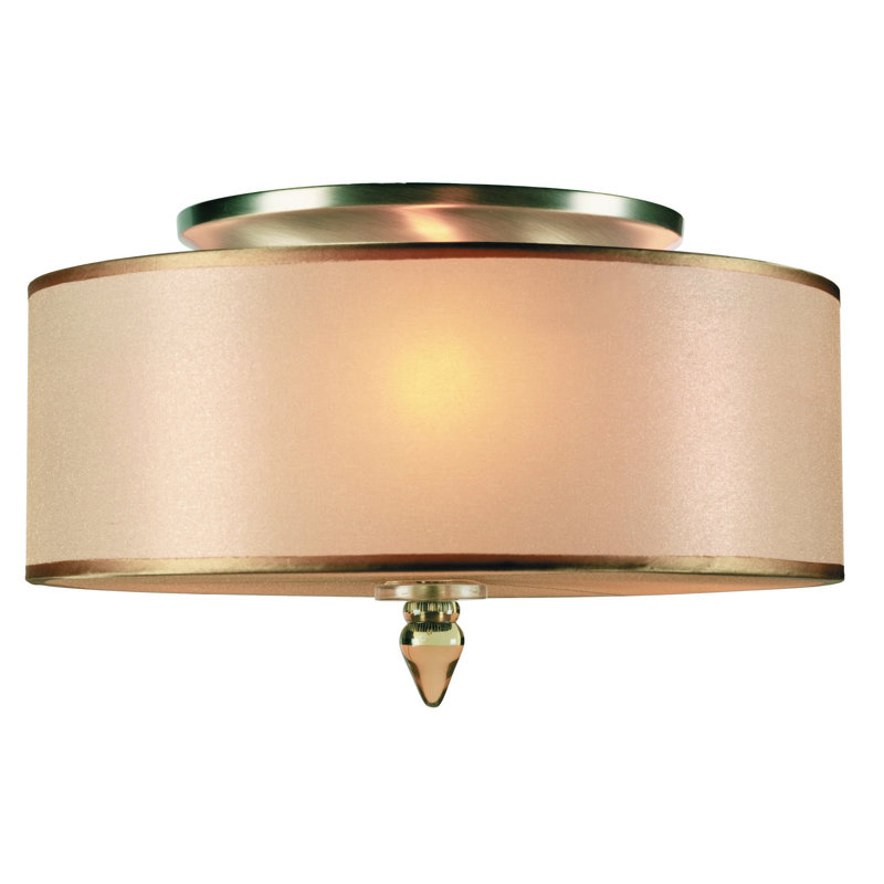 Stauffer Semi Flush Mount, Antique Brass