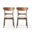 Chaises de salle à manger rembourrées de style Mid-Century moderne avec structure en bois d'hévéa et siège rembourré Cambrielle-708240488-713038517