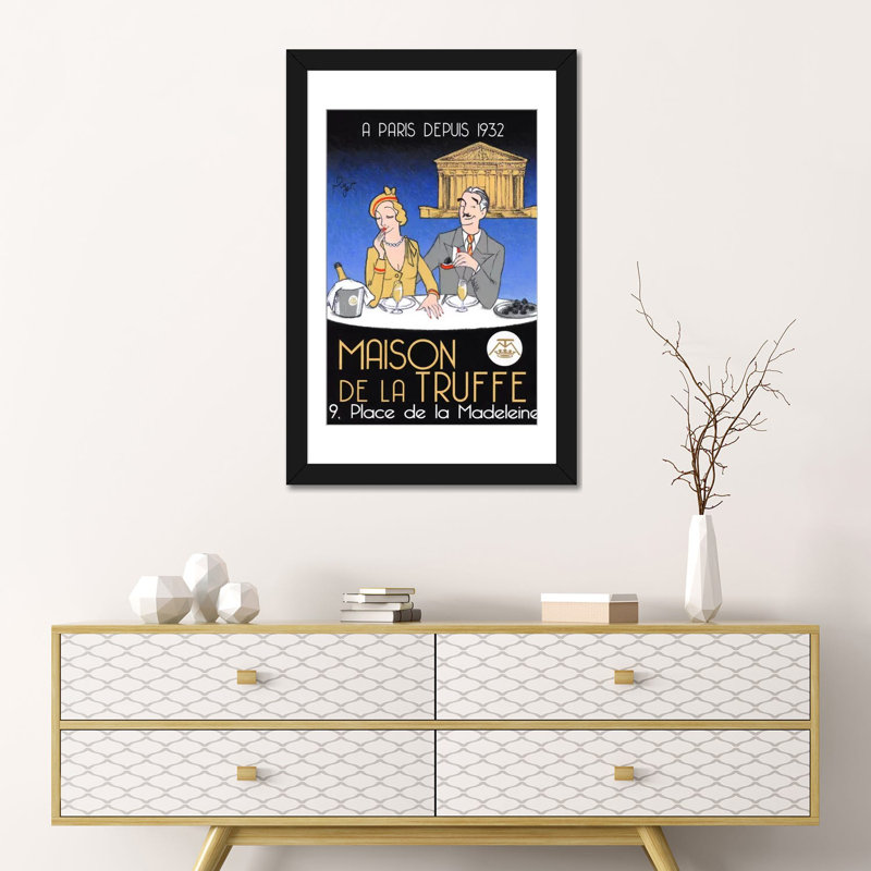 «Black Diamond», affiche vintage sur toile, H 24 po x l 16 po x P 1 po, Papier d'art encadré noir, Blanc