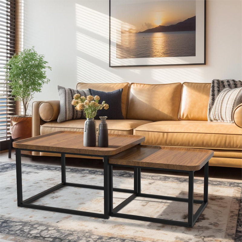 Set Of 2 Coffee Table Nesting Accent Tables