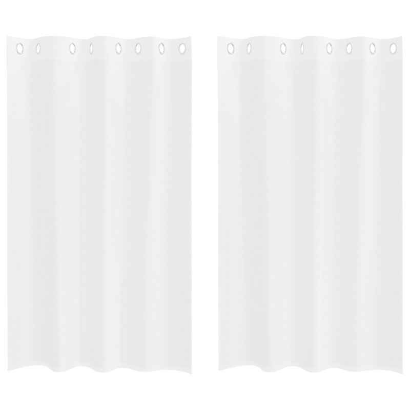 Curtains With Curtains 2 Pcs Polyester, 175cm Width x 140cm Drop, White