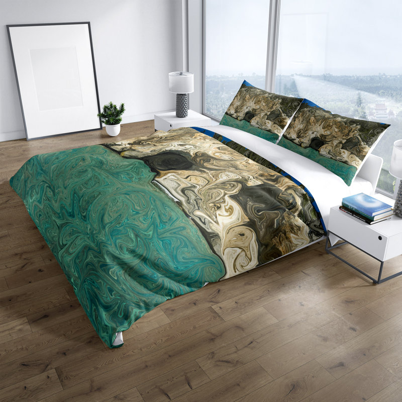 Ensemble de housse de couette Caribbean Waters Cliff Cave, Housse de couette simple + 1 taie décorative