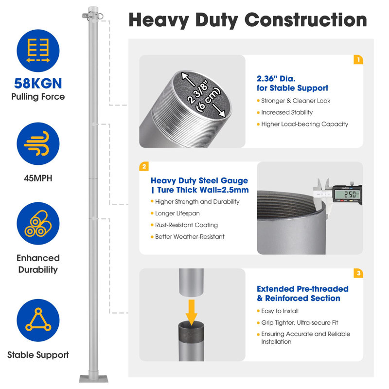 Sun Pole Bracket Clamp Powder