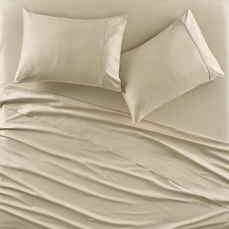 Premier Sateen - Sheet Standard Pillow Case Pair, Pale Gold, Standard Pillowcase