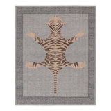 Rug & Kilim’S Distressed Tiger Rug In Gray With Beige And Brown Pictorial